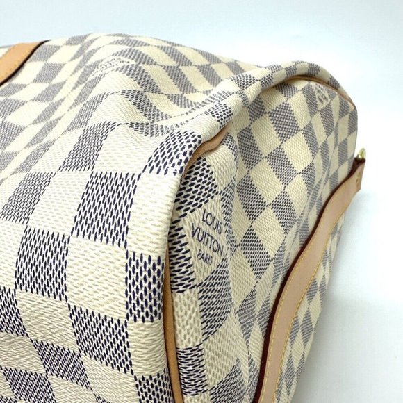 LOUIS VUITTON Damier Azur KeepallBandouliere 45 Duffle Bag Unused - Picture 3 of 16